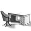 bizotto home office classic work desk table chair amchair