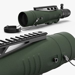Long-Range Observation Scope Olive Green 3D model