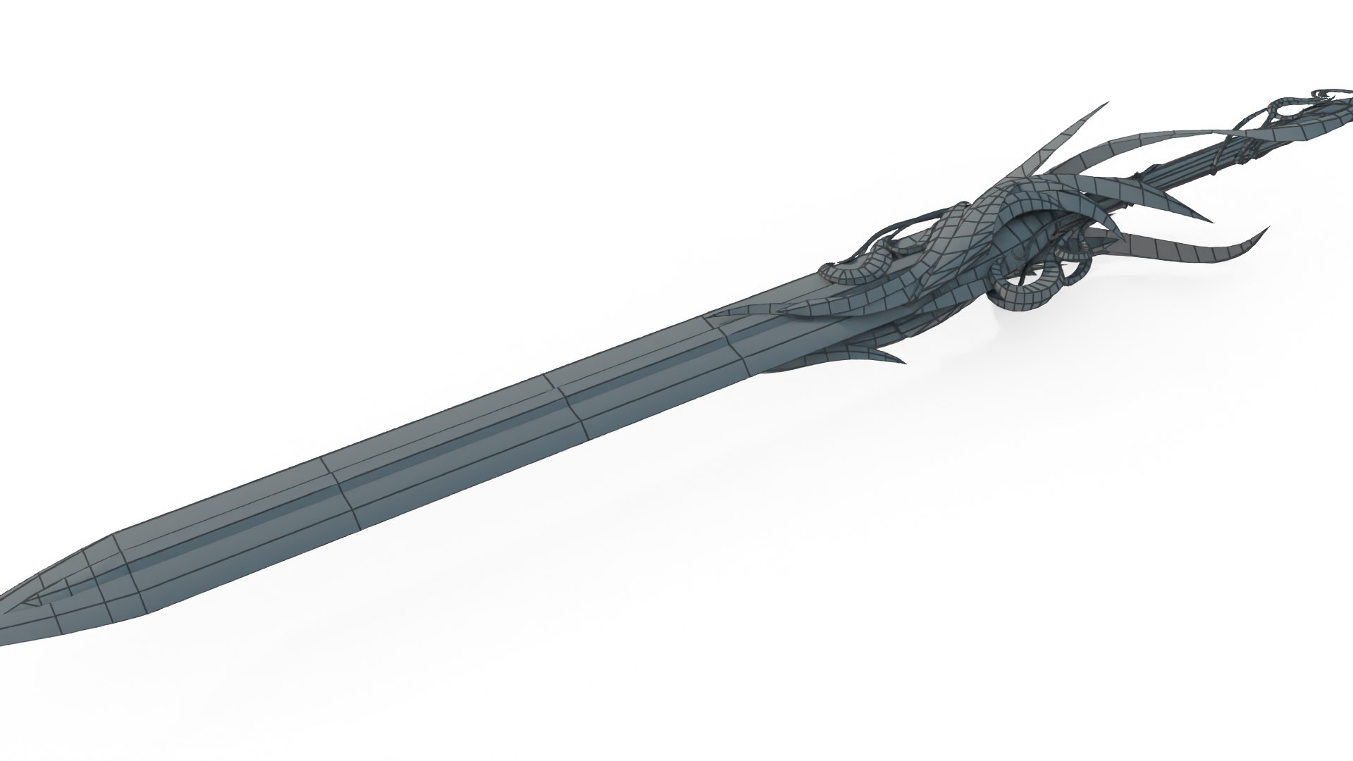 Ancient Magical Cold Weapon Blue Gold Sword Model - TurboSquid 2629234