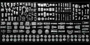 Sci-Fi Hard Surface Mechanical Parts Collection