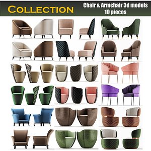 Chair & Armchair 3d models 10 pieces