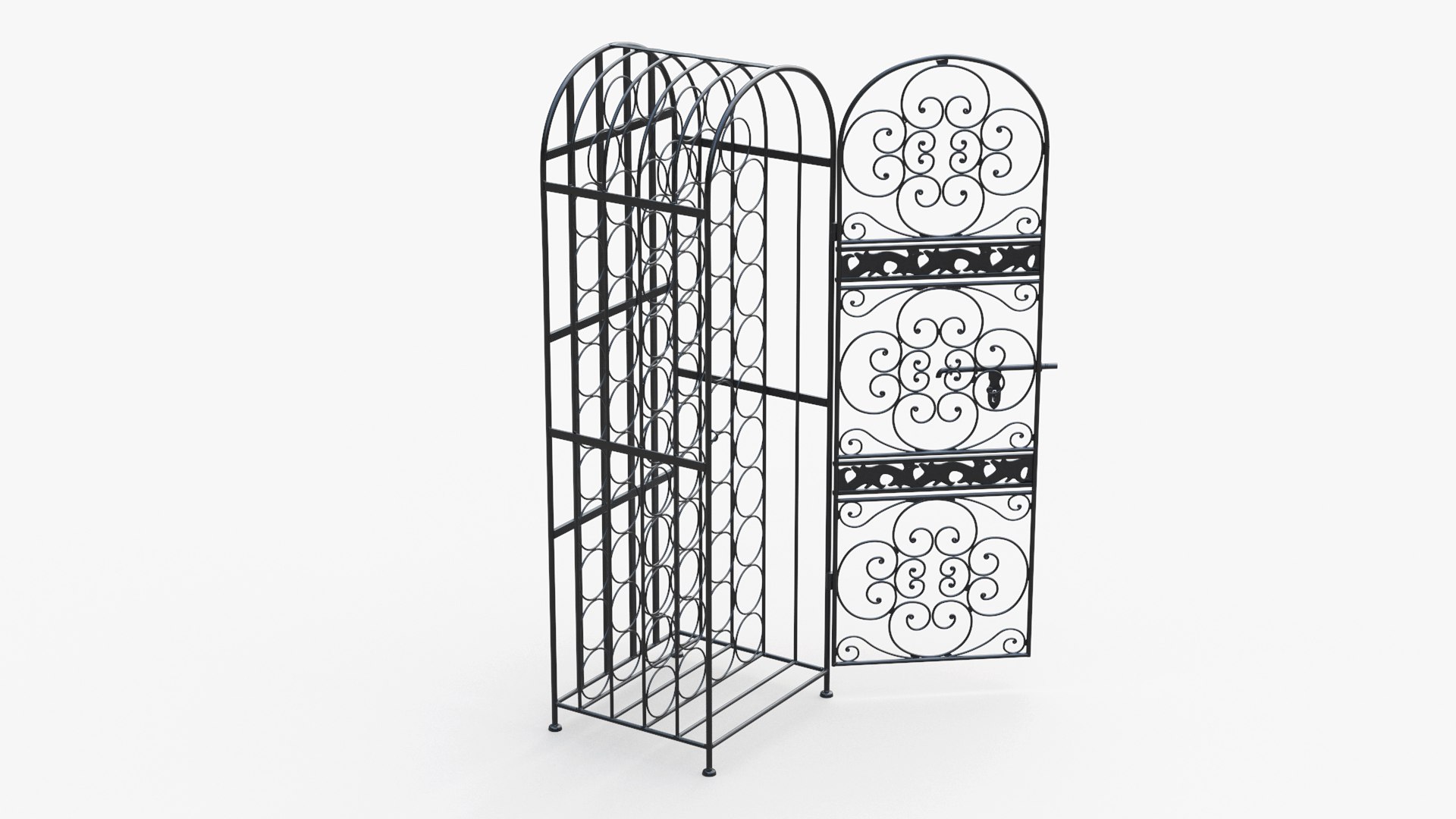 Lockable Wine Rack New Open 3D model preview