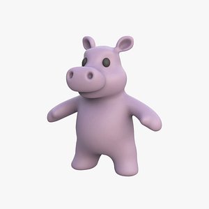 3D Little animal baby - Hippo cute - Animated model