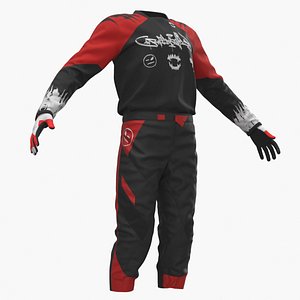 Kids Motocross Gear Set Black-Red