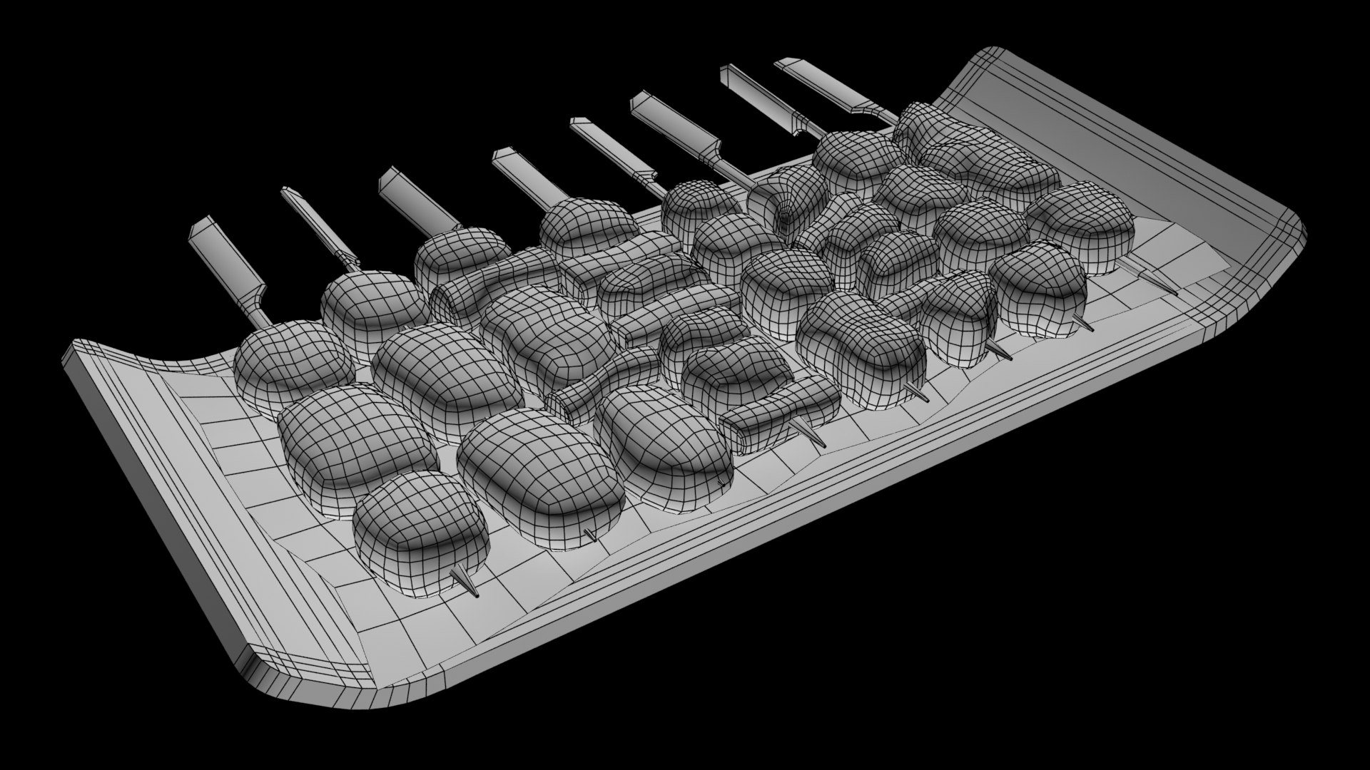 Yakitori Japanese Skewered Chicken 3D model https://p.turbosquid.com/ts-thumb/T8/okzCyc/SD/yakitoriwireframev1/jpg/1657598423/1920x1080/fit_q87/b1a908cf5da4100252218177ab44776208136b97/yakitoriwireframev1.jpg