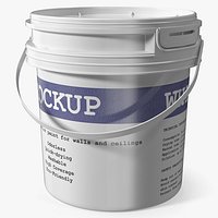 Mockup Plastic Paint Bucket White