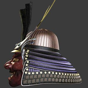 3d model of feudal oni helmet