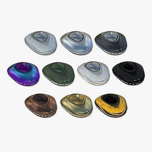 10 Alien Spaceship UFO C Collection - Sci Fi Spacecraft Design 3D