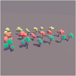 Fluffy trees 3D model
