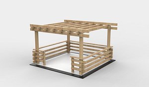 Wooden pergola 7 3D model 3D