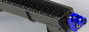 DOUBLE-SIDED MIXING SCREW CONVEYOR 3D model