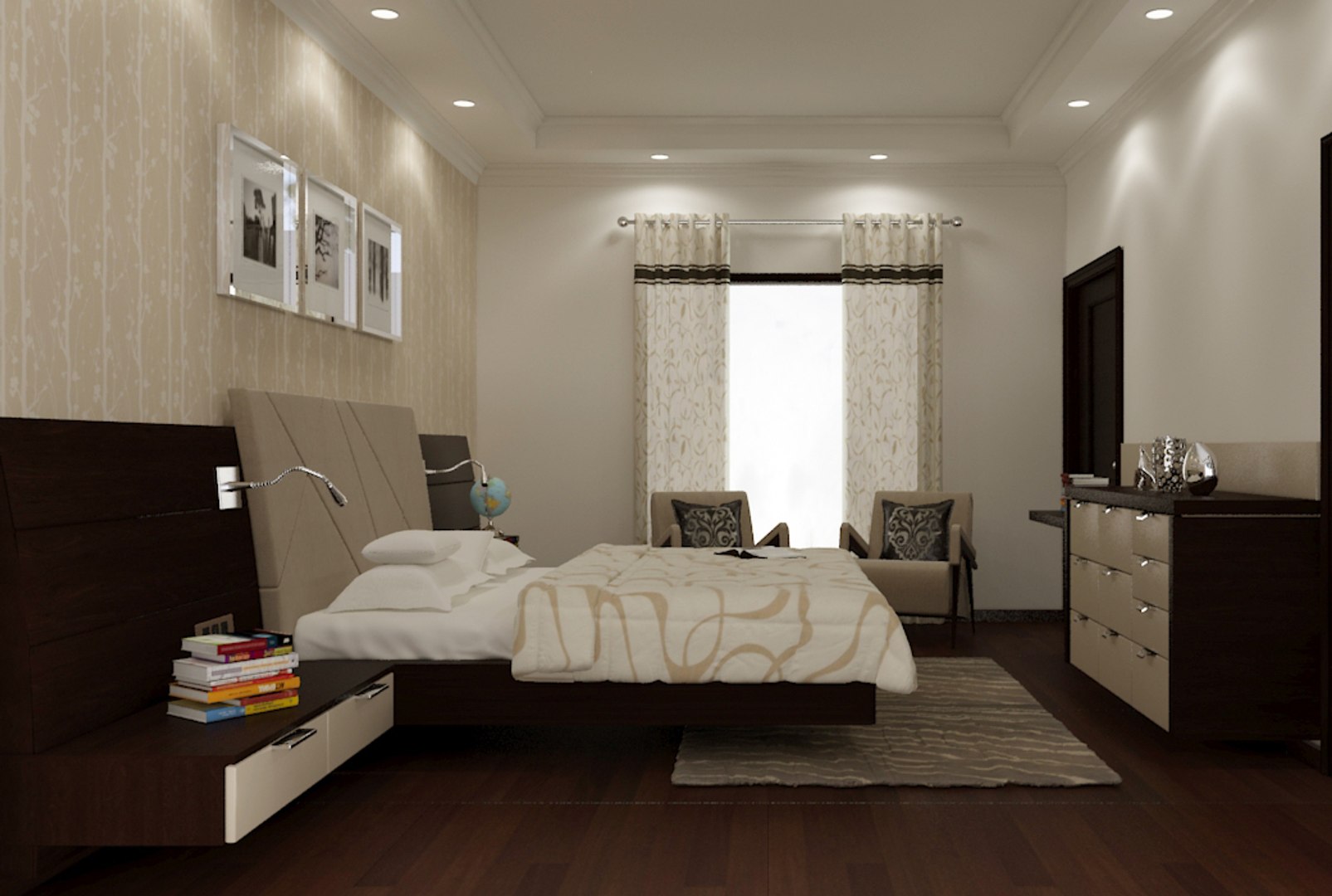 3d bedroom interior scene model