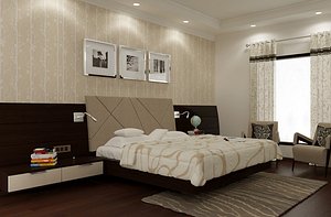 3d bedroom interior scene model