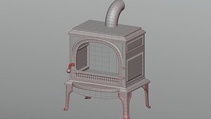 Wood burning stove 3D model