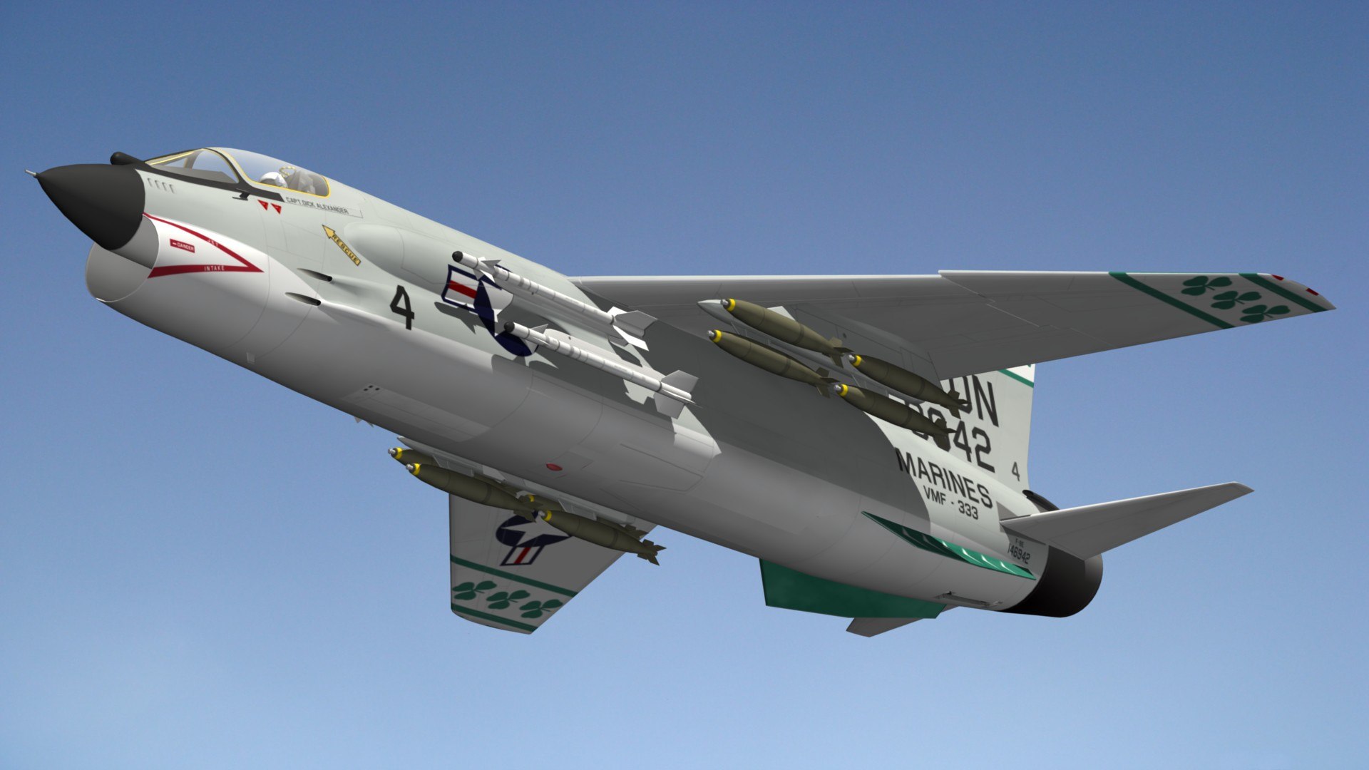 Vought F8 Crusader VMF333 Model - TurboSquid 1741879