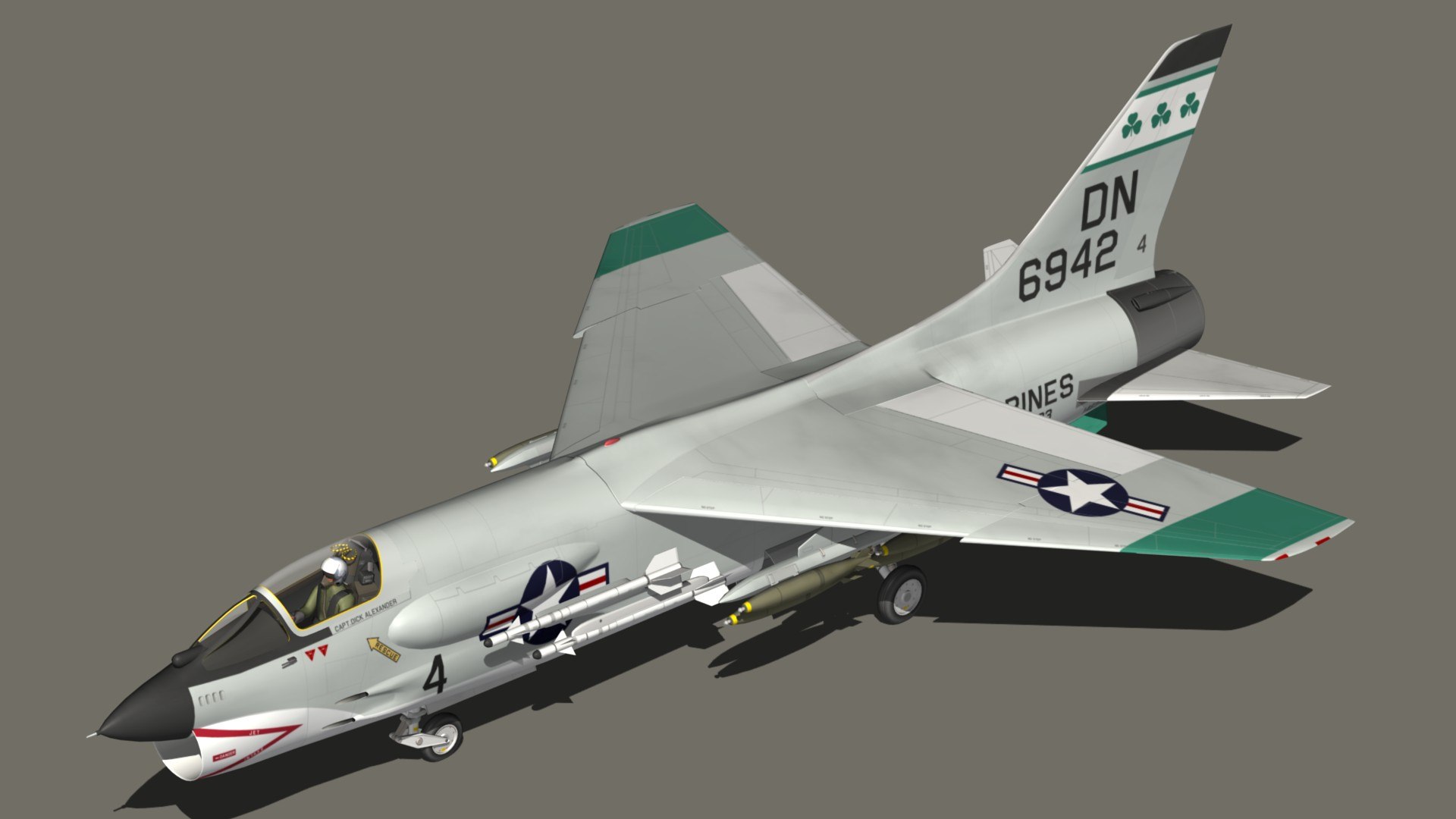 Vought F8 Crusader VMF333 Model - TurboSquid 1741879