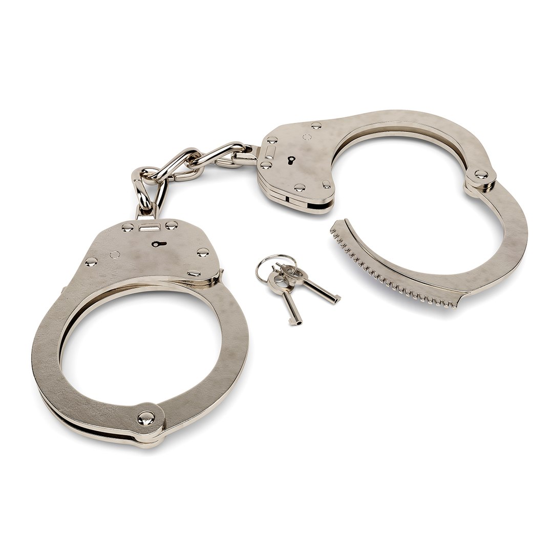 3d Model Realistic Nickel Steel Handcuffs