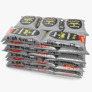 3D model Stacked Cement Bags
