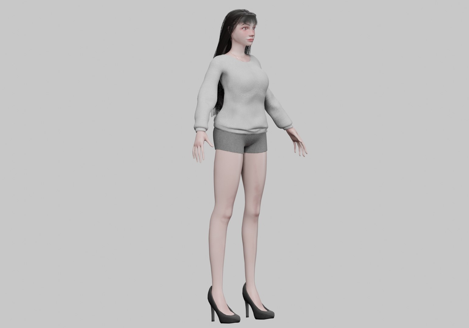 Pretty Basic Woman V31000 3D Model - TurboSquid 2265279