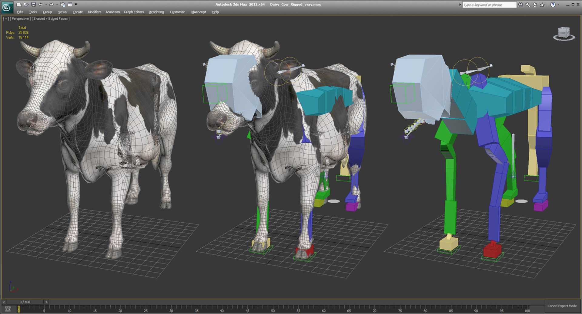 3D Dairy Cow Rigged Model - TurboSquid 1251950