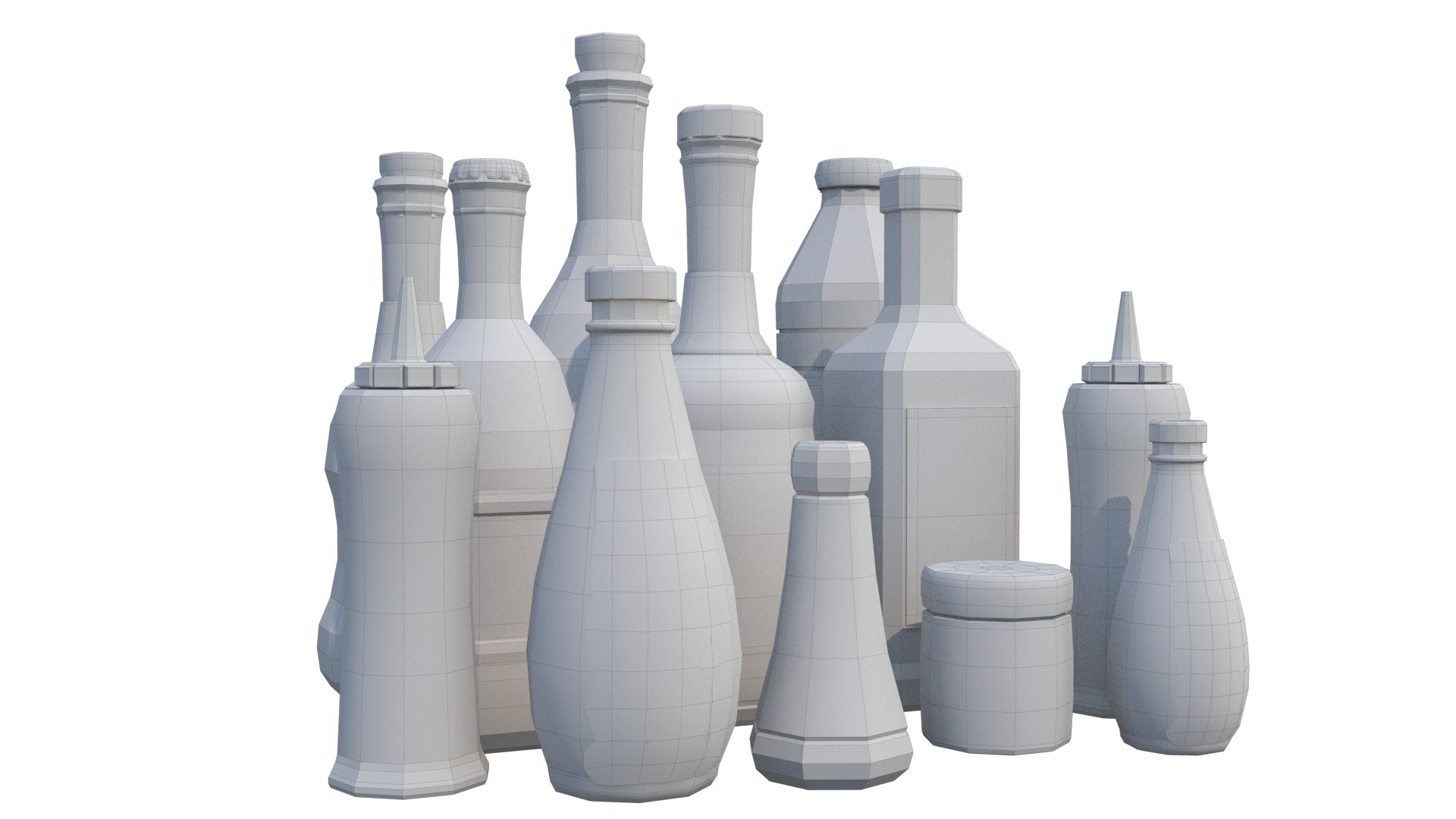bottles 3D model https://p.turbosquid.com/ts-thumb/T9/Sf52ca/mrFugCT5/bottles_wireframe_1/png/1547192551/1920x1080/fit_q87/df791c68fab3d5ab4a2da6d49dd0478a65848eb2/bottles_wireframe_1.jpg