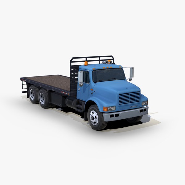 3D International 4900 flatbed truck s01 1998