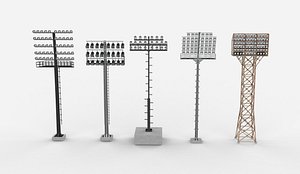 3D Stadium Lights set 3D model model