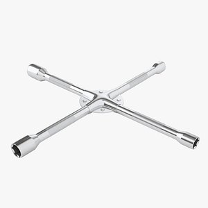 3D model Lug Wrench 4-Way Cross Spanner 02