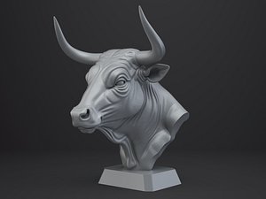Bull Bust - Animal Figurine 3D