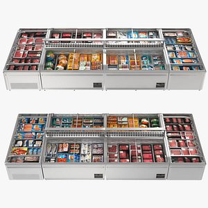 Display Freezer With Meats