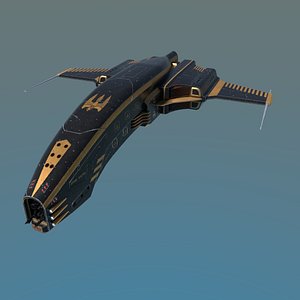 3D space ship dagger type model