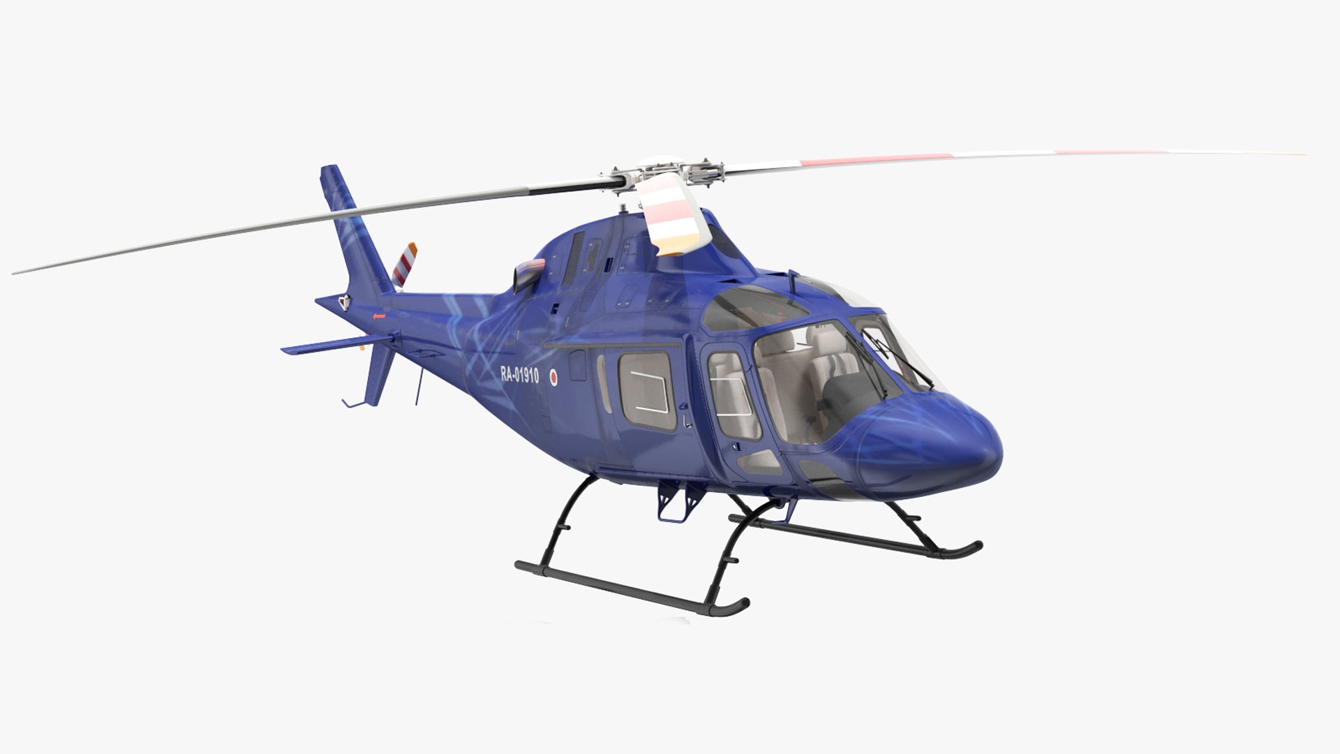 Leonardo AgustaWestland AW119 Helicopter Blue Rigged for Cinema 4D 3D model preview