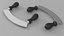 Mezzaluna with One Blade and Plastic Handles