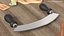 Mezzaluna with One Blade and Plastic Handles