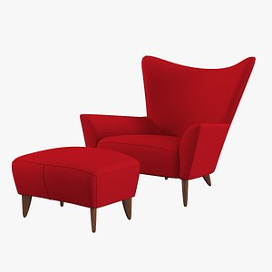 Matador Armchair Helion Charcoal Wing Chair With Footstool