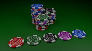poker chips 3d c4d