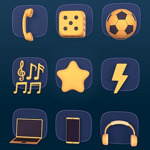 Toon Pack - Pc - Laptop - Computer - Smartphone -Soccer Ball - Music Notes - Headphones