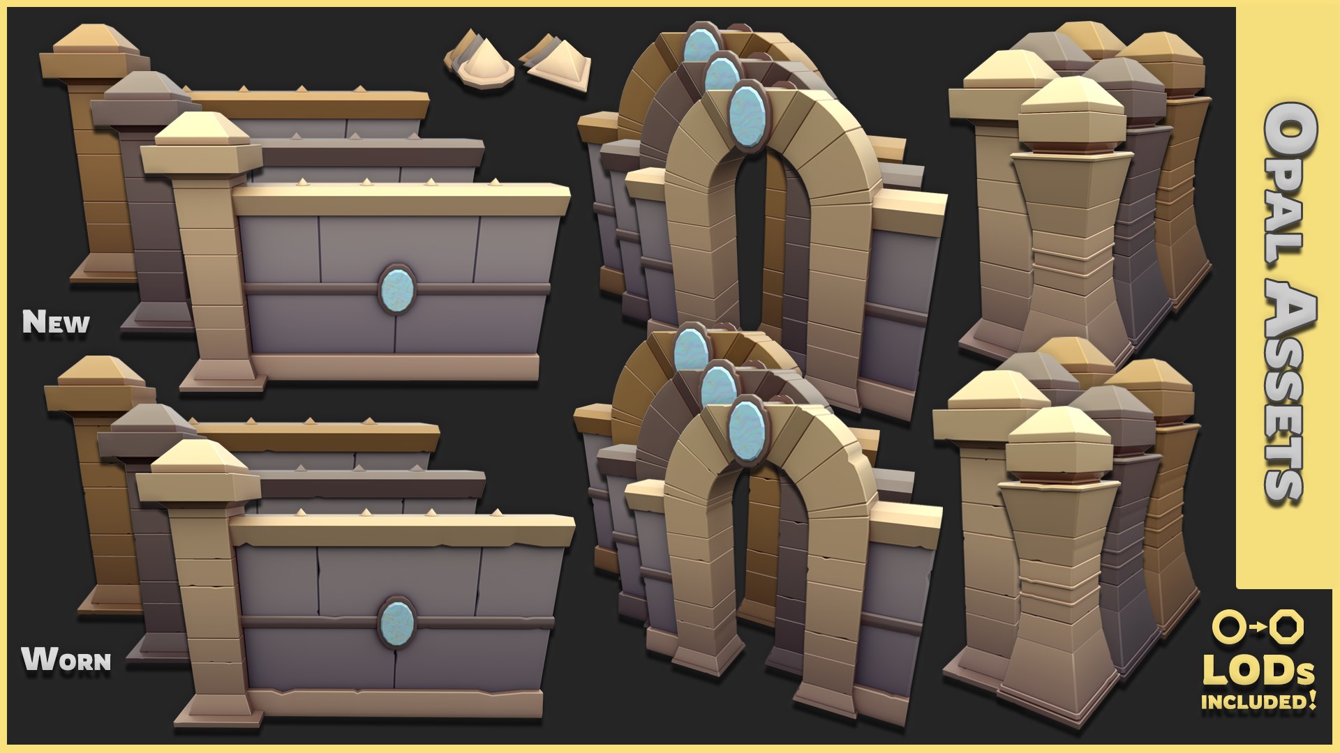 3D model Modular Stylized Low Poly Castle Walls Asset Pack https://p.turbosquid.com/ts-thumb/T9/vDYq6t/Vf/opal_assets/png/1722728823/1920x1080/fit_q87/d3e427e036bde54e85402fc5319e69f6e1cd4306/opal_assets.jpg