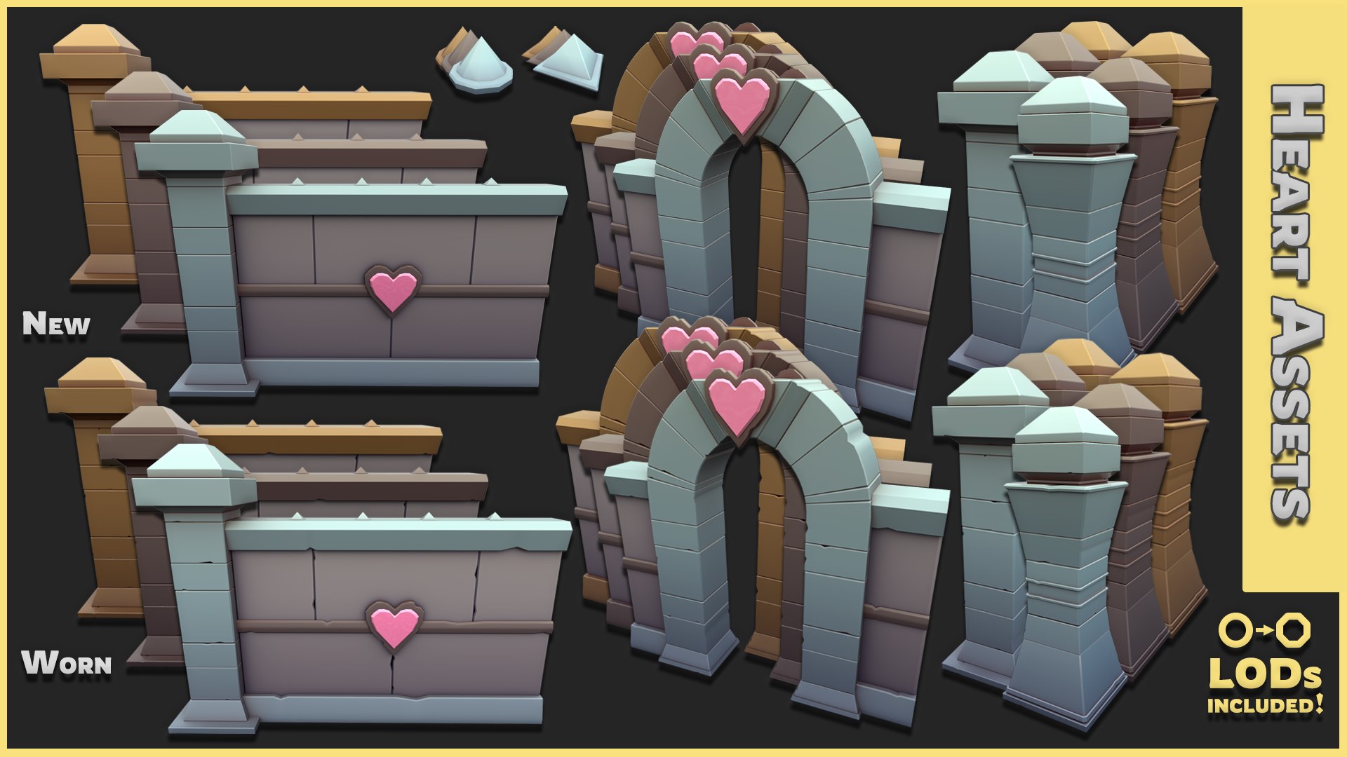 3D model Modular Stylized Low Poly Castle Walls Asset Pack https://p.turbosquid.com/ts-thumb/T9/vDYq6t/fQ/heart_assets/png/1722728808/1920x1080/fit_q87/d363dde49fb1ce8e5358b480830c5160c6b29a6d/heart_assets.jpg