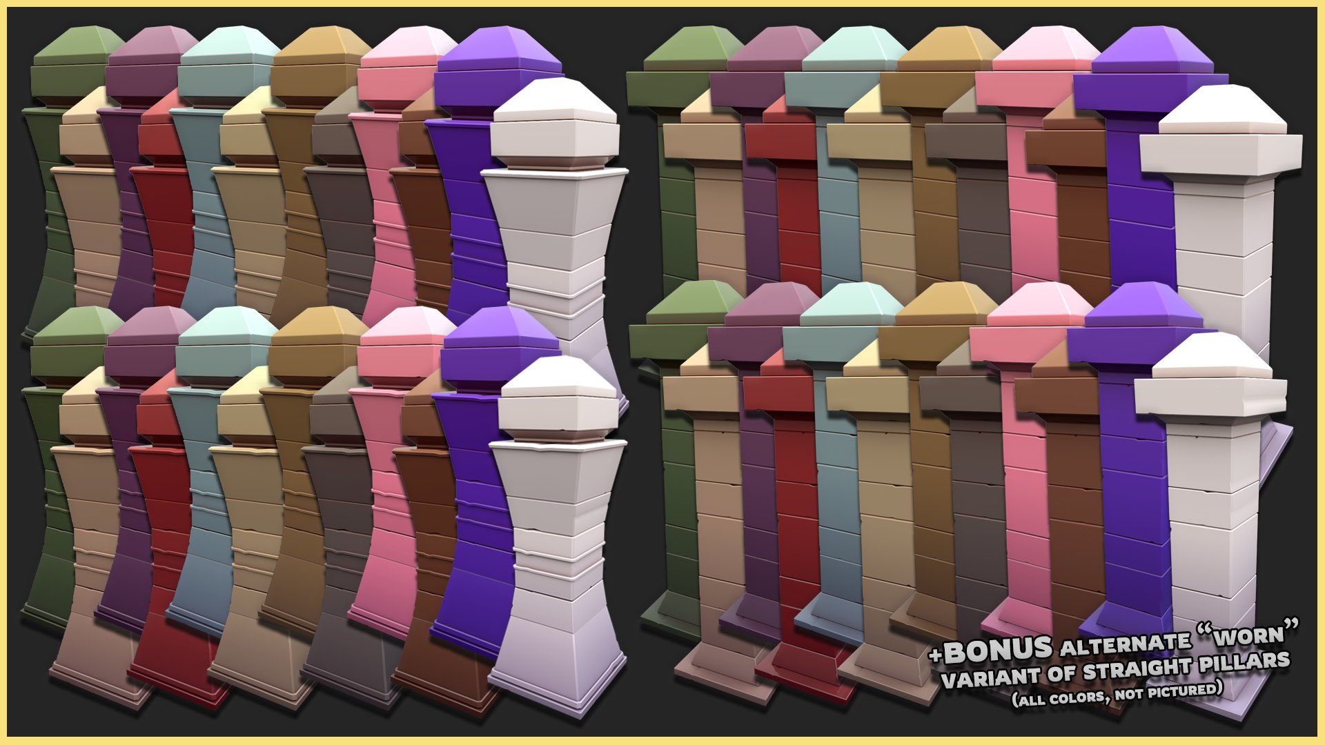3D model Modular Stylized Low Poly Castle Walls Asset Pack https://p.turbosquid.com/ts-thumb/T9/vDYq6t/if/pillar_selection/png/1722728829/1920x1080/fit_q87/0350c3ca1e1b50a2c77448cb5780f26ebf109746/pillar_selection.jpg