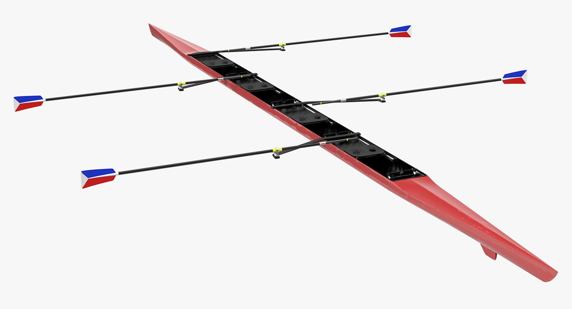Coxed Four Boat 3D Model 3D model preview