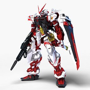Sci-Fi robot  fighter red astray 3D model