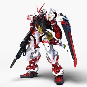 Sci-Fi robot  fighter red astray