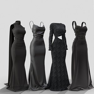 3D Black Formal Dresses