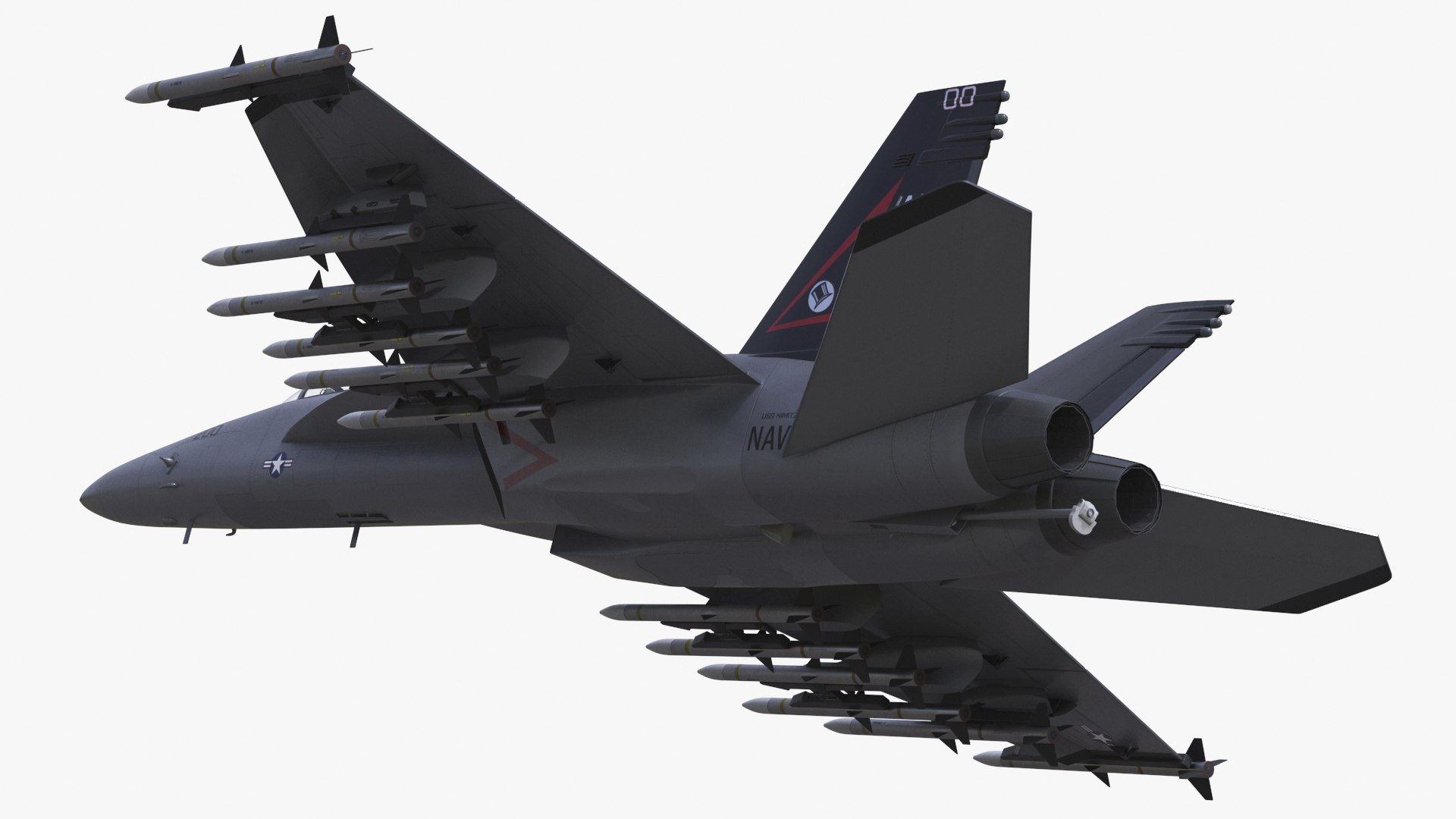 Fighter FA 18E Tophatters Rigged for Cinema 4D 3D model preview