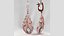 Boucles d'oreilles en or sertie de pierres précieuses en forme de plume de marquise de 8 mm