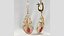 Boucles d'oreilles en or sertie de pierres précieuses en forme de plume de marquise de 8 mm