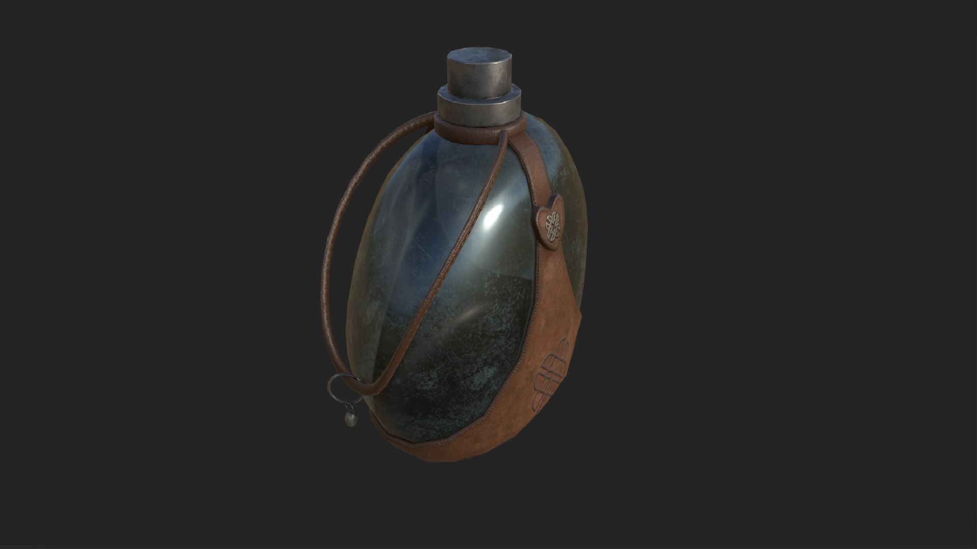 3D Flask Bottle In Leather Case PBR Low-poly 3D Model - TurboSquid 1921125
