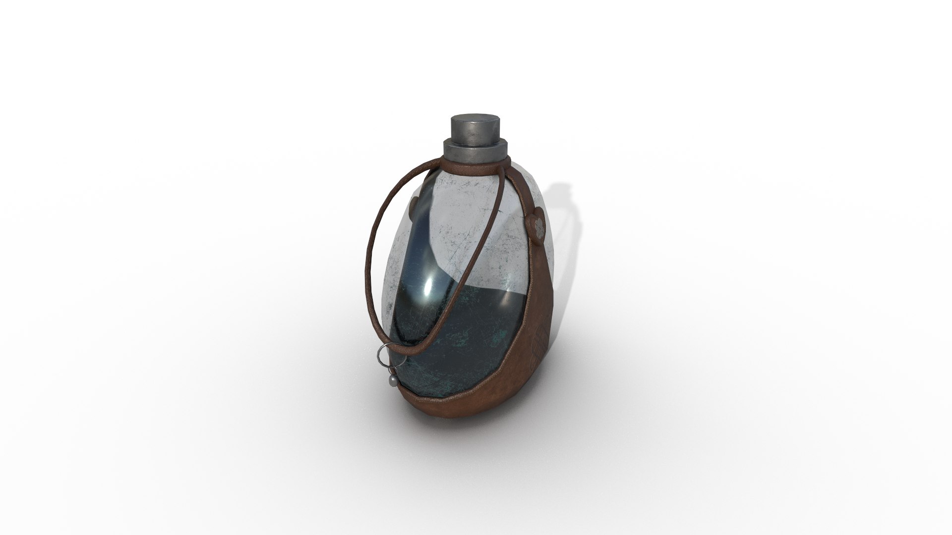 3D Flask Bottle In Leather Case PBR Low-poly 3D Model - TurboSquid 1921125
