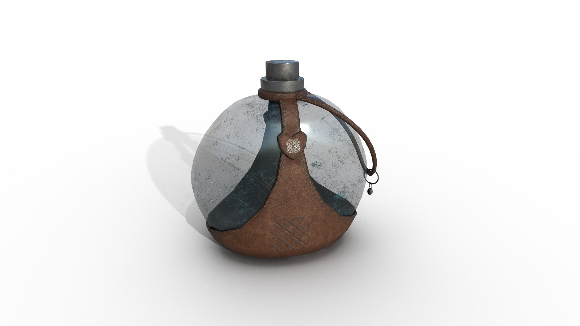 3D Flask Bottle In Leather Case PBR Low-poly 3D Model - TurboSquid 1921125